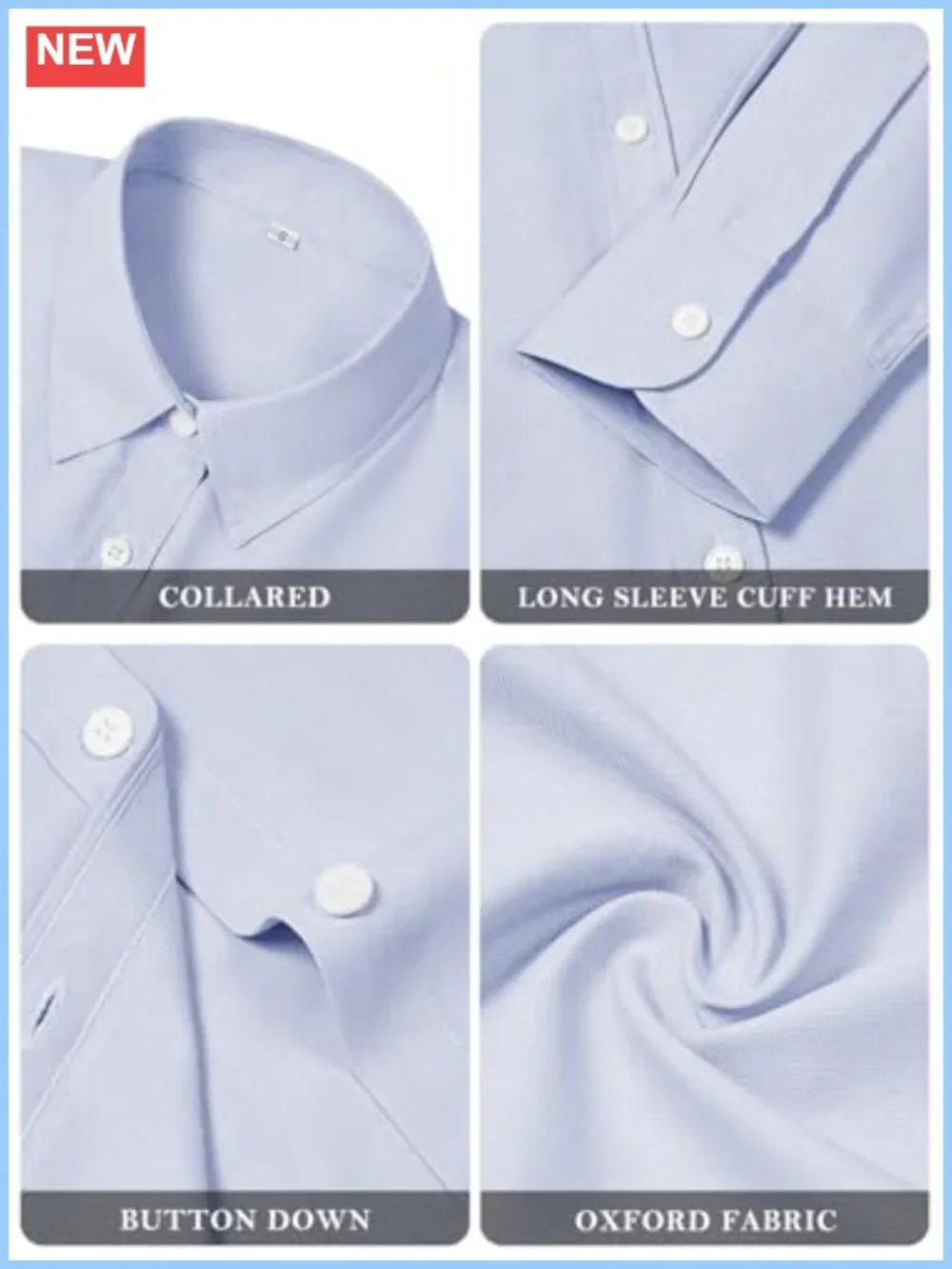Women's Cotton Button Down Shirt Long Sleeve Oxford Work Blouse Collared Top